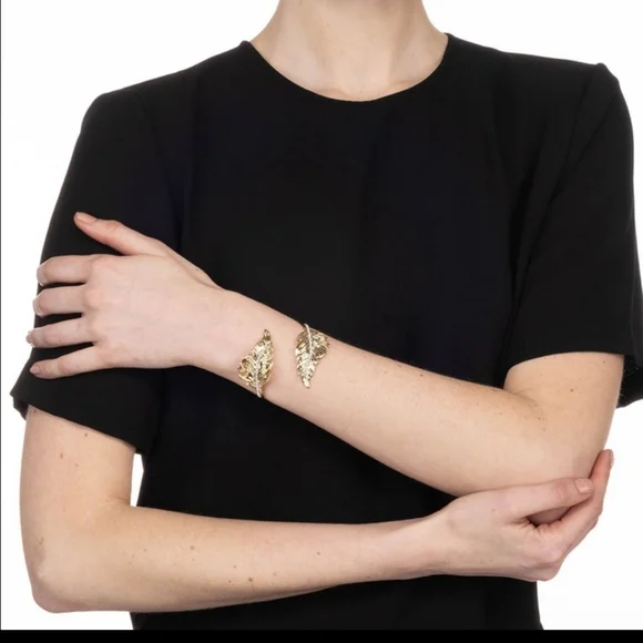 NWOT ALEXIS.BITTAR GOLD CUFF 10k GOLD rhodium plated NWOT - Picture 2 of 13